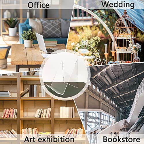 10 PCS 6‘’ x 4‘’ Acrylic Book Display Stand Clear Easel Without Ledge Tablet Holder for Displaying Books, Pictures, Notebooks, CDs, Artworks, etc (Large)