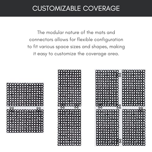 Heavy-Duty Interlocking Rubber Floor Mats, 24"x 32", Set of 2, Black - size: Set of 2 24x32