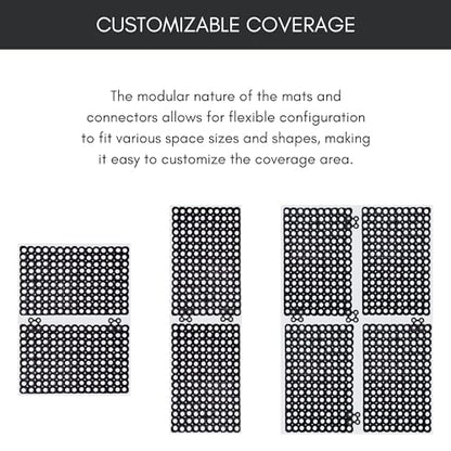 Heavy-Duty Interlocking Rubber Floor Mats, 24"x 32", Set of 2, Black - size: Set of 2 24x32