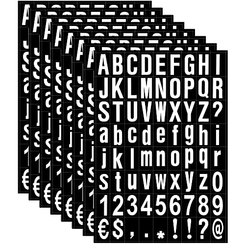 Zonon 8 Sheets Mailbox Numbers Letters Stickers,1 Inch,Black, White in Back - color: Black, White in Back, size: 1 Inch