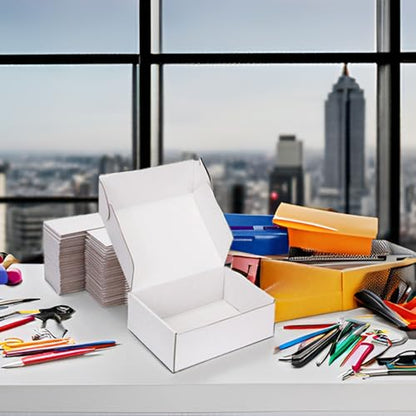 8x6x3 White Shipping Boxes for Small Business, Packing, 25 Pack - color: White, size: 8x6x3 inch