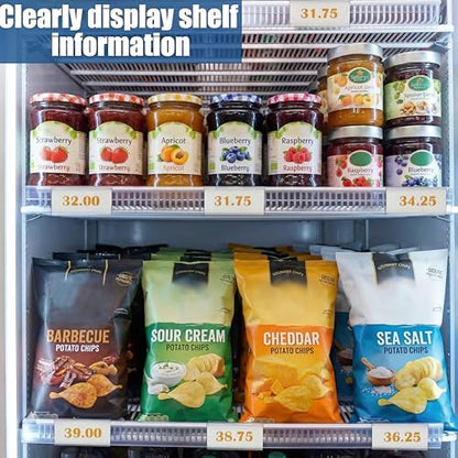 Fulmoon 60 Pcs Wire Shelf Label Holders, Adjustable Clear Plastic Rack Label Clips for 1-1/4in Shelves, 3 Viewing Angles, Retail Warehouses Metro Shelving