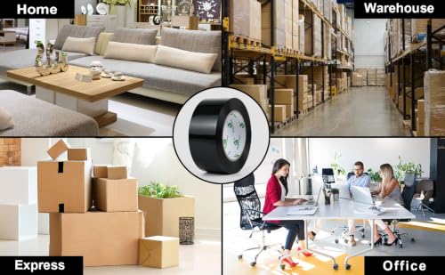 BOMEI PACK Black Packing Tape, 6 Rolls Heavy Duty Packaging Tape for Shipping Packaging Moving Sealing, Thicker Packing Tape, 1.88 Inches Wide, 110 Yards Per Roll - color: Black