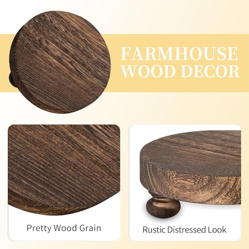 Romadedi Farmhouse Wood Riser for Display, Brown, 2 pcs - color: Brown, size: 2 PCS