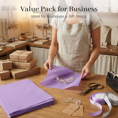Koogel 330 Sheets Light Purple Tissue Paper, 14 X 10 inches - color: Light Purple