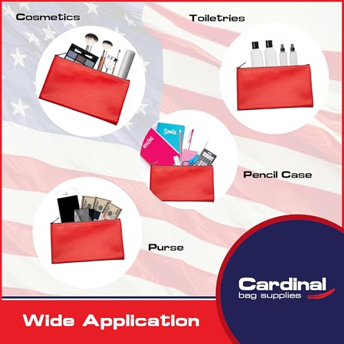 Multi-Purpose Zipper Bag, Red, 11 x 6 Inch - color: Red