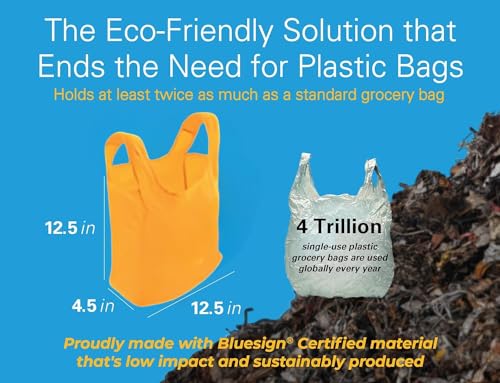 Reusable Grocery Bags, Foldable Shopping Bags in Pod, 5 Pack - color: Orange - 5 Bags