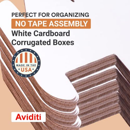 AVIDITI Storage Bins 6"L x 12"W x 4.5"H, 50-Pack | Corrugated Cardboard Box for Packing, Moving and Storage