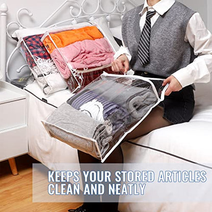 Shappy 6 Packs Clear Plastic Storage Bags with Zipper, 16 X 14 X 4 Inch - size: 16 x 14 x 4 Inch