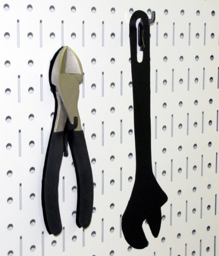 Wall Control Narrow Pegboard Rack 8in x 32in White Metal Pegboard Runner Tool Board - color: White