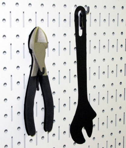 Wall Control Narrow Pegboard Rack 8in x 32in White Metal Pegboard Runner Tool Board - color: White