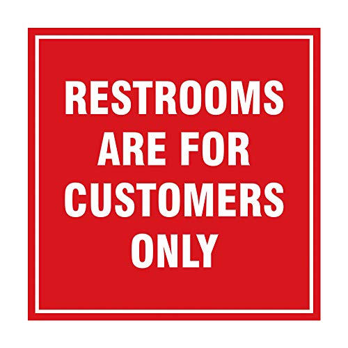 Signs ByLITA Square Restrooms Are For Customers Only Sign (Red) - Small 1 Pack - color: Red, size: 4 x 4" - Small (1 Pack)