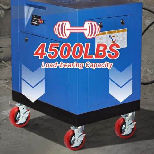 Nefish 6 Inch Industrial Grade Casters Wheels, Heavy Duty Polyurethane Casters Set of 4 with Dual Ball Bearing, Solid Polyurethane Wheel 4500 Lb, Plate Swivel Casters for Cart, Industrial, Machine - style: 6 IN (4 Brakes)