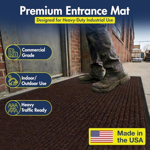 Notrax 109 Industrial Door Mat, 3' x 6' Brown, Made in the USA - color: Brown, size: 3' x 6' (Rectangular)