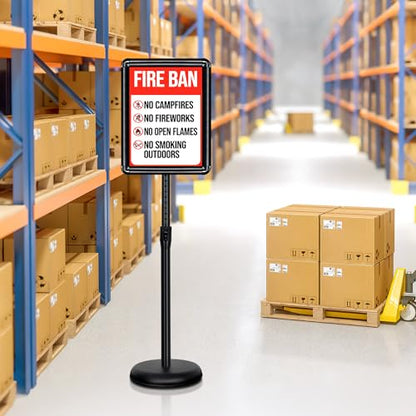 4Pack 8.5x11 Sign Stand - Adjustable Floor Standing Sign Holder - color: Black, size: 8.5"x11"-4Pack