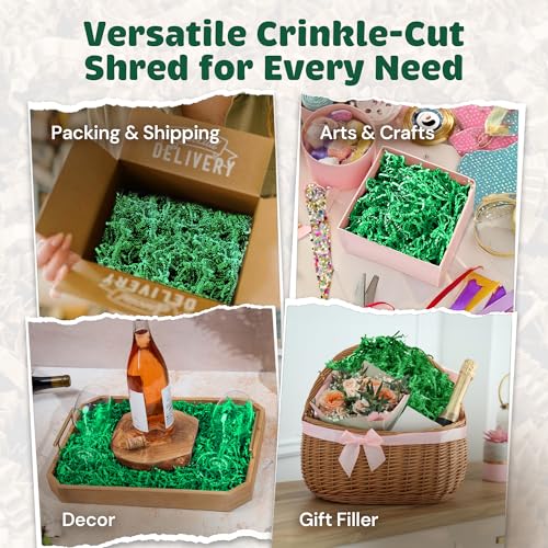 10LB Green Crinkle Paper Filler USA Made - color: Green, size: 10 LB