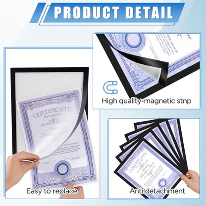 12 Pack Magnetic Sign Holder 8.5 x 11 inches with Magnetic Border - color: 12 Pack Black, size: 8.5 x 11