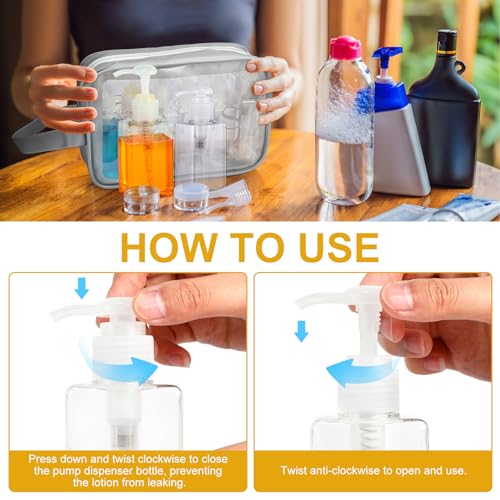 Domensi 24 Pcs 3.4 oz Pump Bottle Mini Travel Bottles, Clear - color: Clear