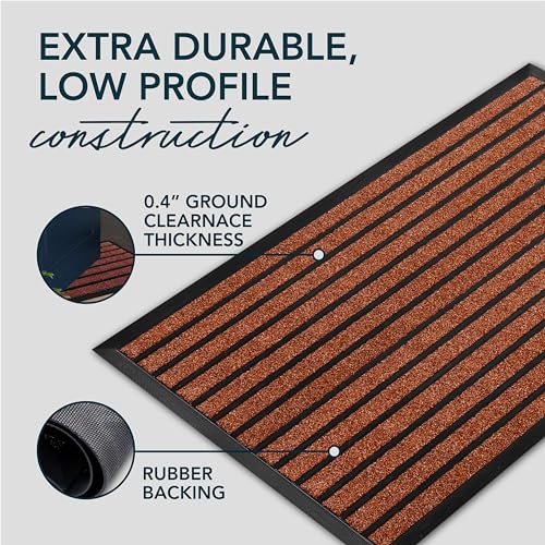 ubdyo Extra Durable Door Mat Outside Entrance (47" x 32", Bright Burgundy) - color: Bright Burgundy, size: 47" x 32" (Rectangular)