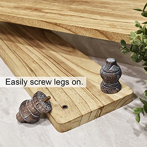 Ikee Design 2 Pcs Set Wooden Display Riser, Cupcake Dessert Display Riser - color: Oak