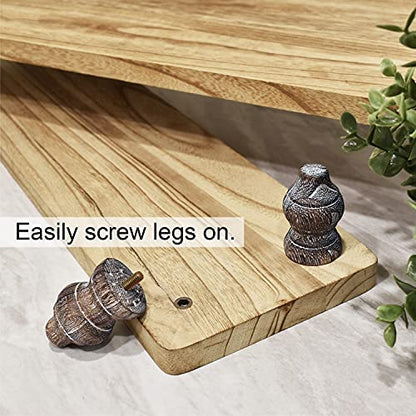 Ikee Design 2 Pcs Set Wooden Display Riser, Cupcake Dessert Display Riser - color: Oak