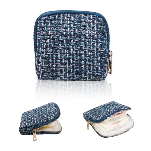 Stratalife Small Travel Jewelry Case, Qulited Storgae Pouch - color: Quilted Navy Blue