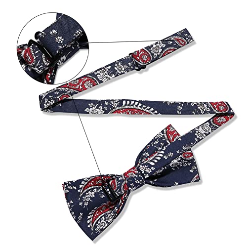AUSKY 8 PACKS Elegant Adjustable Pre-tied Bow Ties for Men Boys (1&4&5&6&8 Pack for option) - color: Floral F