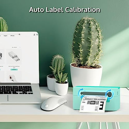 OFFNOVA USB Shipping Label Printer, 4x6 Thermal Printer for Shipping Packages, High-Speed Label Maker, Compatible with ShipStation, UPS, FedEx, Ebay, Amazon, Shopify, USPS, NO Bluetooth Function - color: Green