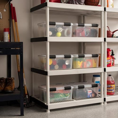 IRIS USA 6-Pack 19 Qt Storage Bins with Gasket Lids, Clear/Black - size: 19 Qt, style: 6 Pack