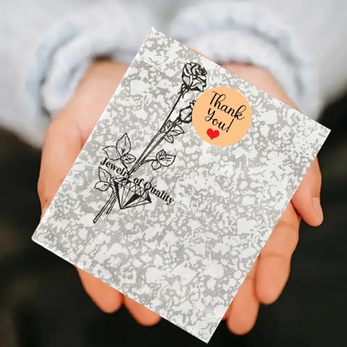 Novel Box 100 Pack Silver Rose Print Flat Merchandise Bags 6x9 in - color: Silver Rose Print, size: 6" x 9" Inches
