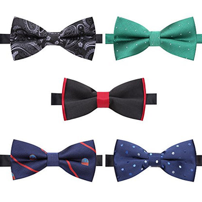 AUSKY 8 PACKS Elegant Adjustable Pre-tied Bow Ties for Men Boys (1&4&5&6&8 Pack for option) - color: J