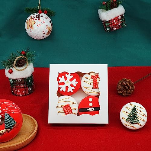 XINHPKGG 100Pcs Individual Cookie Boxes 4 1/2" x4 1/2" x1 1/5" Bakery Boxes - size: 100