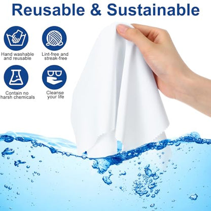Frienda 12 Pack Large Glass Cleaning Cloth, White - color: White