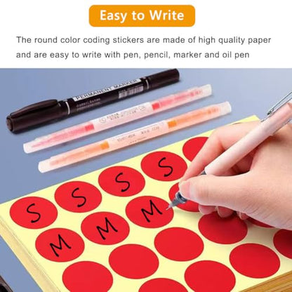 720 PCS Red Dot Stickers 1-1/4 Inch Round Color Coding Labels 1.25" Circle Sticky Dots 32 mm Blank Circular Price Label Sticker Sheets for Spice Seal Inventory Office Classroom Must Haves - color: Red