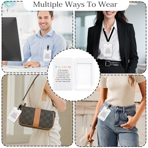 Inspirational Motivational Gifts for Women Friend Office Coworker Employee Appreciation Gifts for Coworker Christmas Valentines Birthday Graduation Gift for Her Daughter ID Card Badge Holders - style: inspire5 okay
