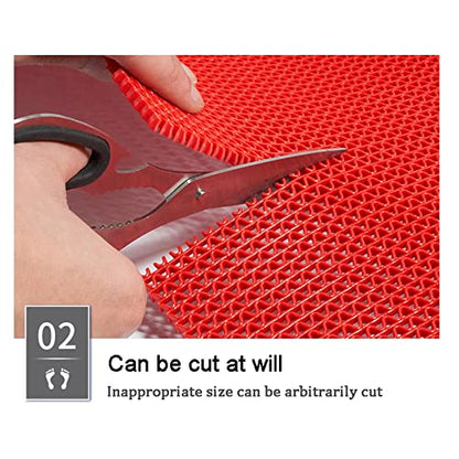 WLWLEO Drainage Flooring Mats Commercial Anti-Fatigue Rubber Matting 3x10 Ft Heavy Duty Non-Slip Floor Mats for Swimming Pool Shower Room Bathroom Garage Kitchen Patio,Red,0.9×3M - color: Red