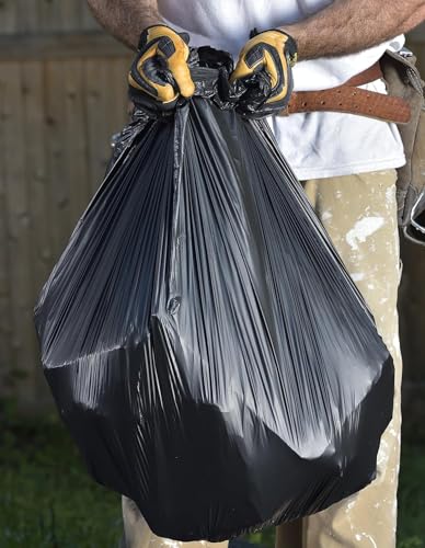 Aluf Plastics 45 Gallon Trash Bags - 1.7 MIL (eq) Black Heavy Duty Trash Can Liners - 40" x 47" - Pack of 100 - For Contractor, Industrial, Commercial, & Outdoor - style: 45 Gal, 1.7 Mil Equiv, 100 Count