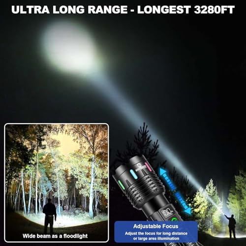 Esgreen Super Bright LED Rechargeable Flashlight High Lumen 100000 – 2-Mode - size: 1 Pack - Medium