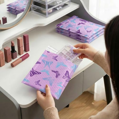 Fuxury Bubble Mailers 6x10" Pinkish-Purple Padded Envelopes 100 Pack - color: Blue-Purple Butterfly, size: 6x10" 100 PC