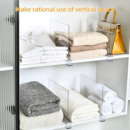 Shelf Dividers，Vertical Purse Organizer for Closet，Thickened and Sturdy Shelf Organizer for Sweater, Shirts, Handbags,8" Tall x 11" (12 Pcs) - size: 12 Pcs