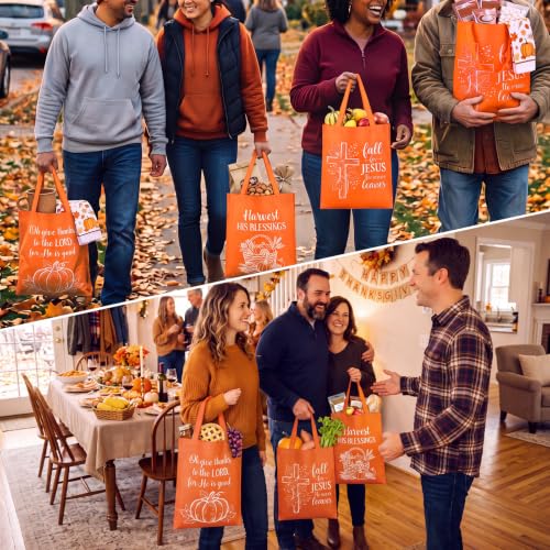 Hosuly 15 Pcs Large Religious Fall Harvest Tote Bags 15 x 17 Nonwoven Bag - style: Fall Religious
