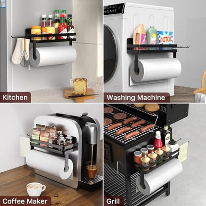 ZUNTO Magnetic Paper Towel Holder for Fridge, Strong Magnet, No Drill - color: Black/Magent-1