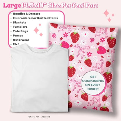 Picksie Mailers- Poly Mailer Shipping Bags Mailing 14x19 Cute Pink Envelope - color: Berry Pop - Pink, size: 14.5x19