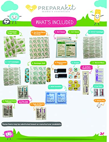 First Aid Kit Refill Bag - Extra Replacement First Aid Supplies, Fabric Latex Free Bandages, Ointments, Gauze, Wipes, Stickers...