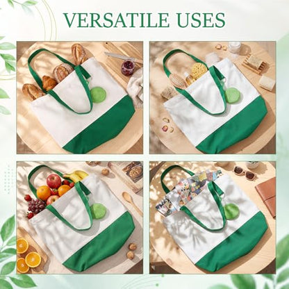 Sanwuta Canvas Tote Bags with Zipper Plush Purse Craft - color: Green