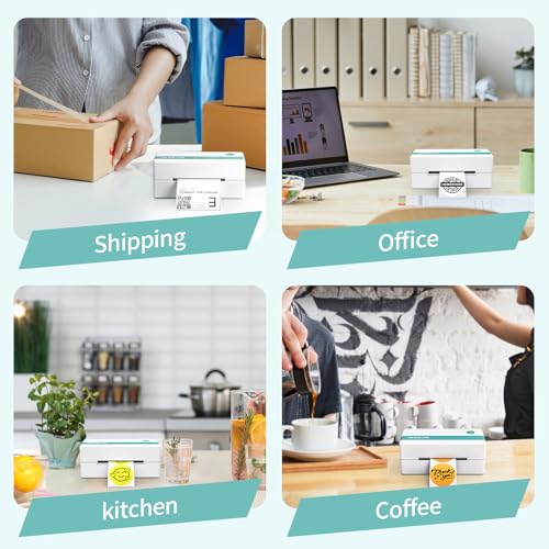 Rongta Thermal Shipping Label Printer, Bluetooth 4x6 Sticker Printer