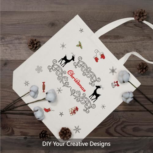 TOPDesign Cotton Tote Bags with 4" Bottom Gusset, Reusable Grocery Shopping Cloth Bags, Lightweight Bulk Blank Totes for DIY - color: Beige