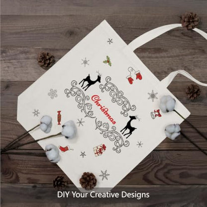 TOPDesign Cotton Tote Bags with 4" Bottom Gusset, Reusable Grocery Shopping Cloth Bags, Lightweight Bulk Blank Totes for DIY - color: Beige