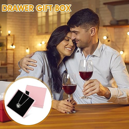 Yolev 2 Pack Jewelry Gift Boxes Cardboard Jewelry Boxes, 2.9x3.1x0.7Inch Small Gift Boxes for Bracelets Earrings Necklaces Jewelry Gift (Pink) - color: Pink