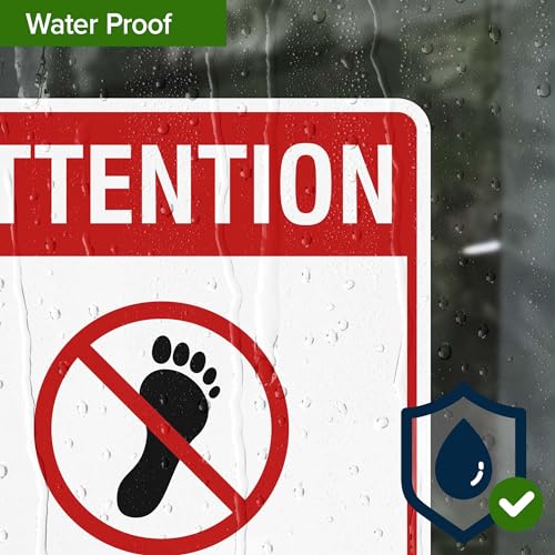 Attention Floor Can Be Slippery When Wet Sign, 10x7 Inches, 4 Mil Vinyl Decal Stickers Weather Resistant, Made in USA by My Sign Center - size: 7x10 Vinyl Sticker